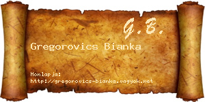 Gregorovics Bianka névjegykártya